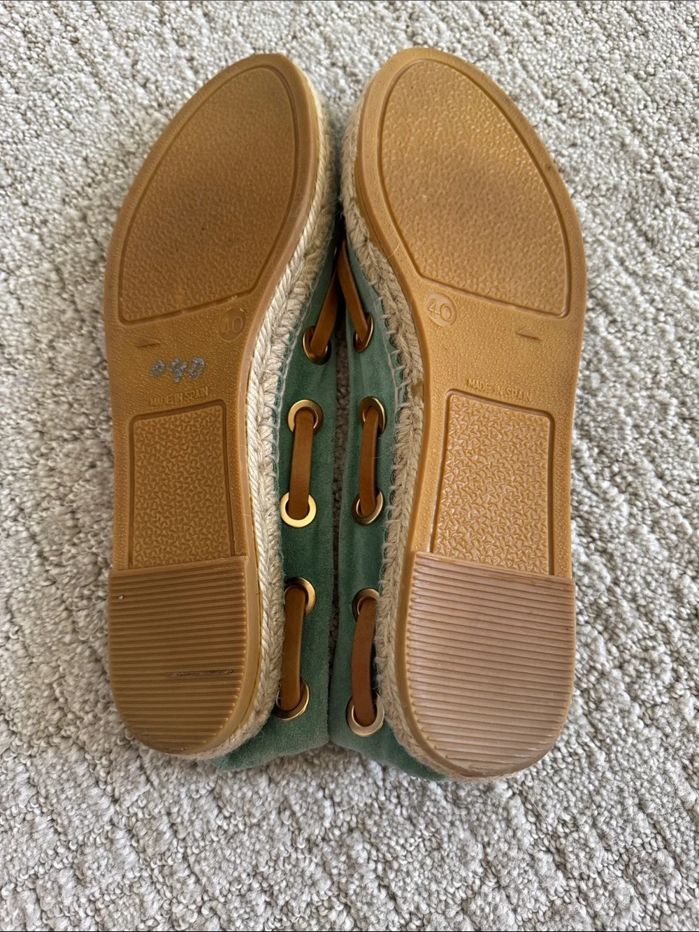 Maypol Made in Spain Aqua Suede Lace-Up Espadrille Flats EU 40